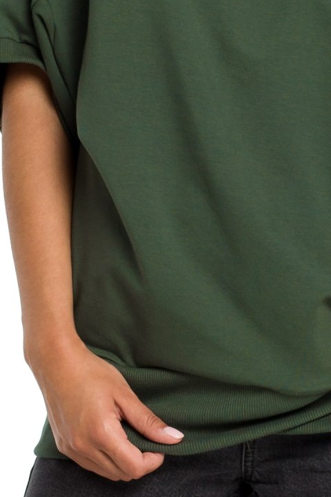 Bluza damska luźna oversize krótki kimonowy rękaw zielona B079 Bluza damska luźna oversize krótki kimonowy rękaw zielona B079