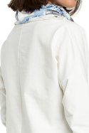 Bluza damska dresowa z wysokim kołnierzem we wzór ecru B084