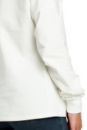 Bluza damska dresowa z wysokim kołnierzem we wzór ecru B084