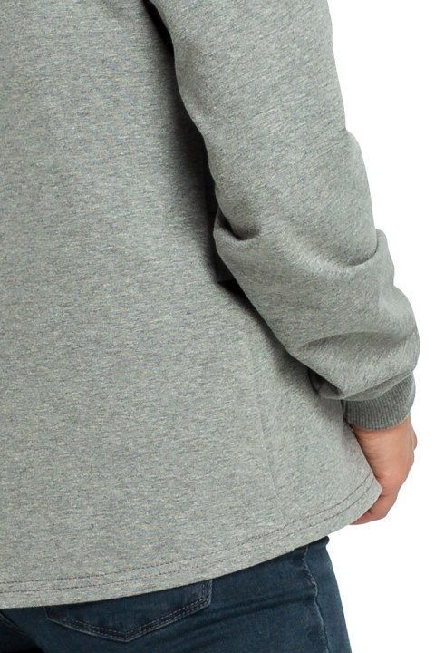 Bluza damska dresowa z wysokim kołnierzem we wzór szara B084 Bluza damska dresowa z wysokim kołnierzem we wzór szara B084