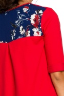 Bluzka damska z krótkim rekawem i kieszonką czerwona B095