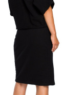 Sukienka ołówkowa midi z luźną górą dekolt V z tyłu czarna B097