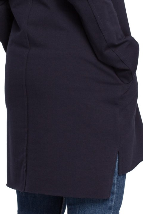 Prosta tunika dresowa mini oversize z długim rękawem granatowa B059 Prosta tunika dresowa mini oversize z długim rękawem granatowa B059