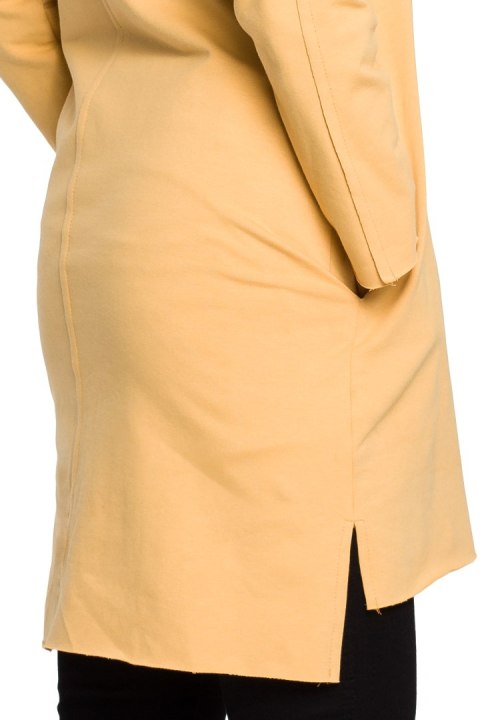 Prosta tunika dresowa mini oversize z długim rękawem żółta B059 Prosta tunika dresowa mini oversize z długim rękawem żółta B059