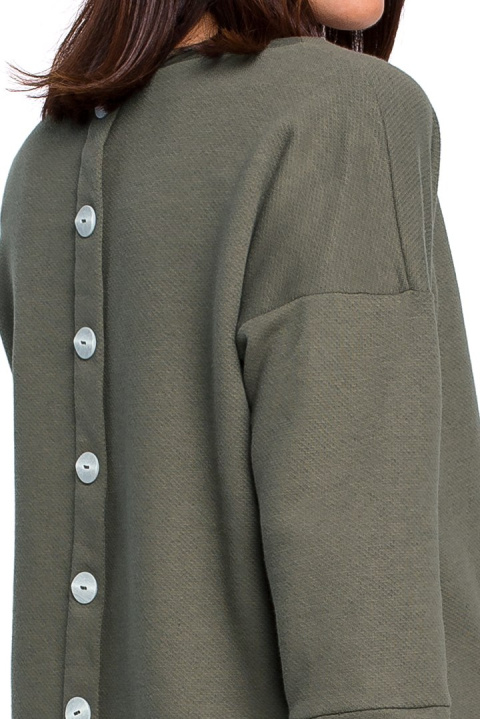Tunika mini z guzikami z tyłu khaki B106 Tunika mini z guzikami z tyłu khaki B106