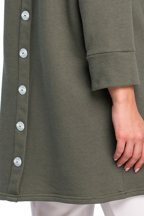 Tunika mini z guzikami z tyłu khaki B106 Tunika mini z guzikami z tyłu khaki B106