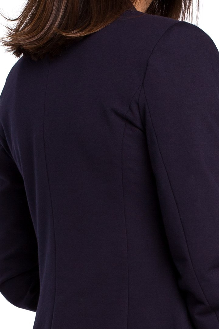 Żakiet damski Plus Size dzianinowy bez zapięcia granatowy B103 Żakiet damski Plus Size dzianinowy bez zapięcia granatowy B103