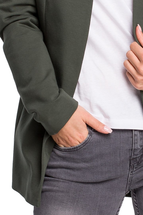 Żakiet damski Plus Size dzianinowy bez zapięcia zielony B103 Żakiet damski Plus Size dzianinowy bez zapięcia zielony B103