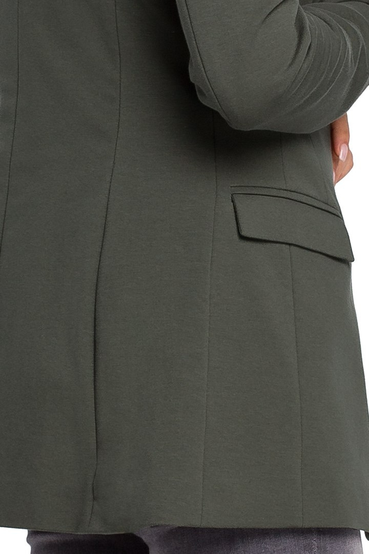 Żakiet damski Plus Size dzianinowy bez zapięcia zielony B103 Żakiet damski Plus Size dzianinowy bez zapięcia zielony B103