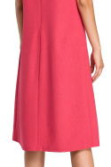 Zwiewna sukienka letnia midi rozkloszowana bez rękawów różowa B080