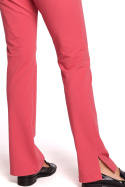 Spodnie damskie proste nogawki z rozporkami dzianina koralowe B124