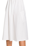 Sukienka letnia midi na ramiączkach bez rękawów dekolt biała B117