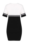 Sukienka mini bawełniana z krótkim rękawem czarna ecru M400