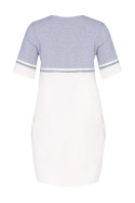 Sukienka mini bawełniana z krótkim rękawem ecru-szary M400