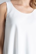 Bluzka damska z dekoltem bez rękawów luźna dwuwarstwowa ecru M351
