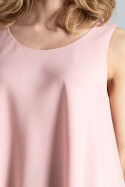 Bluzka damska z dekoltem bez rękawów luźna dwuwarstwowa różowa M351