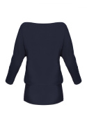 Bluzka damska kimono z długim rękawem i ściągaczem czarna M037