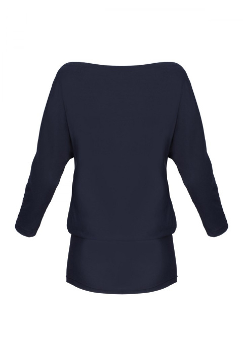 Bluzka damska kimono z długim rękawem i ściągaczem czarna M037 Bluzka damska kimono z długim rękawem i ściągaczem czarna M037