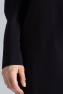 Płaszcz damski prosty żakietowy bez zapięcia i kieszeni czarny M551