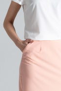 Klasyczna spódnica ołówkowa midi z kieszeniami różowa M260
