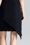 Sukienka asymetryczna ołówkowa bez rękawów z dekoltem V czarna M053