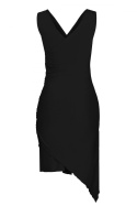 Sukienka asymetryczna ołówkowa bez rękawów z dekoltem V czarna M053