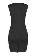 Klasyczna sukienka mini dopasowana bez rękawów czarna M079
