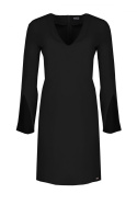 Sukienka mini z pękniętymi rękawami i dekoltem V czarna M550