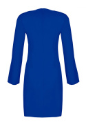 Sukienka mini z pękniętymi rękawami i dekoltem V niebieska M550