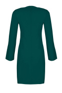 Sukienka mini z pękniętymi rękawami i dekoltem V zielona M550
