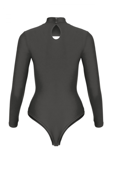 Body damskie dopasowane elastyczne z długim rękawem oliwkowe M649 Body damskie dopasowane elastyczne z długim rękawem oliwkowe M649