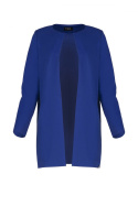 Płaszcz damski prosty żakietowy bez zapięcia i kieszeni niebieski M551
