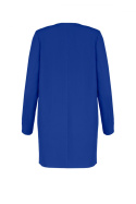 Płaszcz damski prosty żakietowy bez zapięcia i kieszeni niebieski M551