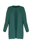 Płaszcz damski prosty żakietowy bez zapięcia i kieszeni zielony M551