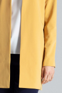 Płaszcz damski prosty żakietowy bez zapięcia i kieszeni żółty M551
