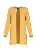 Płaszcz damski prosty żakietowy bez zapięcia i kieszeni żółty M551