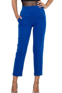 Eleganckie spodnie damskie na kant z gumką w pasie niebieskie M552
