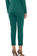 Eleganckie spodnie damskie na kant z gumką w pasie zielone M552