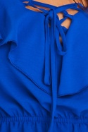 Letnia bluzka damska hiszpanka na ramiączkach z wiązaniem niebieska A309