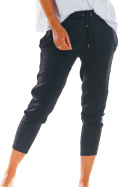 Spodnie damskie cygaretki 7/8 dopasowane z gumką w pasie czarne A306
