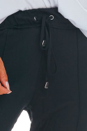 Spodnie damskie cygaretki 7/8 dopasowane z gumką w pasie czarne A306
