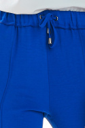 Spodnie damskie cygaretki 7/8 dopasowane z gumką w pasie niebieskie A306