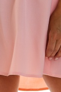 Letnia sukienka mini z wiskozy bez rękawów z paskiem pudrowa A284