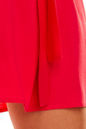 Letnia sukienka mini z wiskozy bez rękawów z paskiem fuksja A284