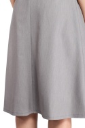 Sukienka rozkloszowana midi z wiązaniem przy szyi szara me298