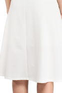 Sukienka rozkloszowana midi z wiązaniem przy szyi ecru me298