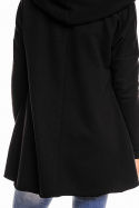 Bluza damska bawełniana z kapturem i długim rękawem czarna A129