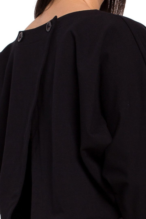 Bluza damska nietoperz tył na zakładkę z wiązaniem czarna B139 Bluza damska nietoperz tył na zakładkę z wiązaniem czarna B139