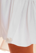 Sukienka trapezowa mini z wiskozy na ramiączkach dekolt V biała A285