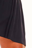 Sukienka trapezowa mini z wiskozy na ramiączkach dekolt V czarna A285